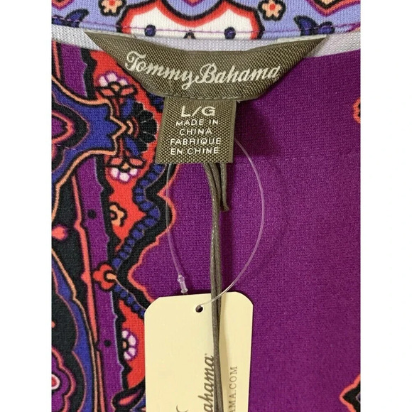 NWT Tommy Bahama Gramado Swirls Shift Dress Purple Paisley Size L (A40) - Picture 4 of 6